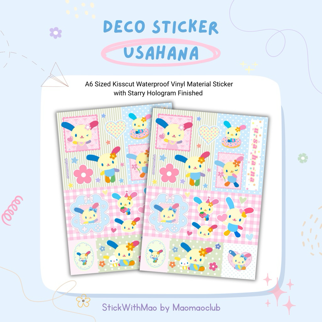 

Usahana Sanrio Deco Sticker Sheet for Journal Journaling by StickWithMao