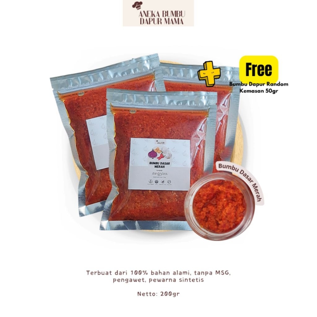

bumbu dasar merah 200gr REFILL free bumbu dapur random