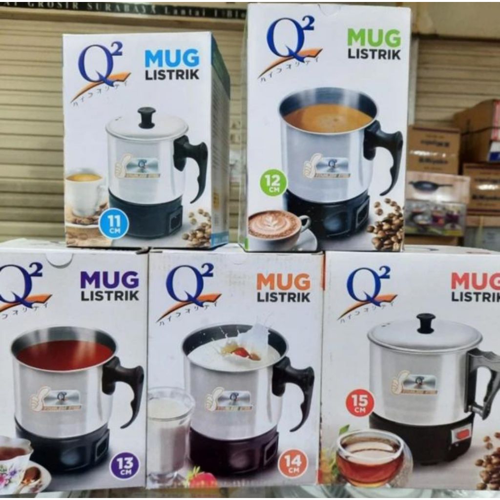 Mug Listrik stainless Q2/ Teko listrik stainless/ Mug listrik pemasak air Q2 stainless Steel