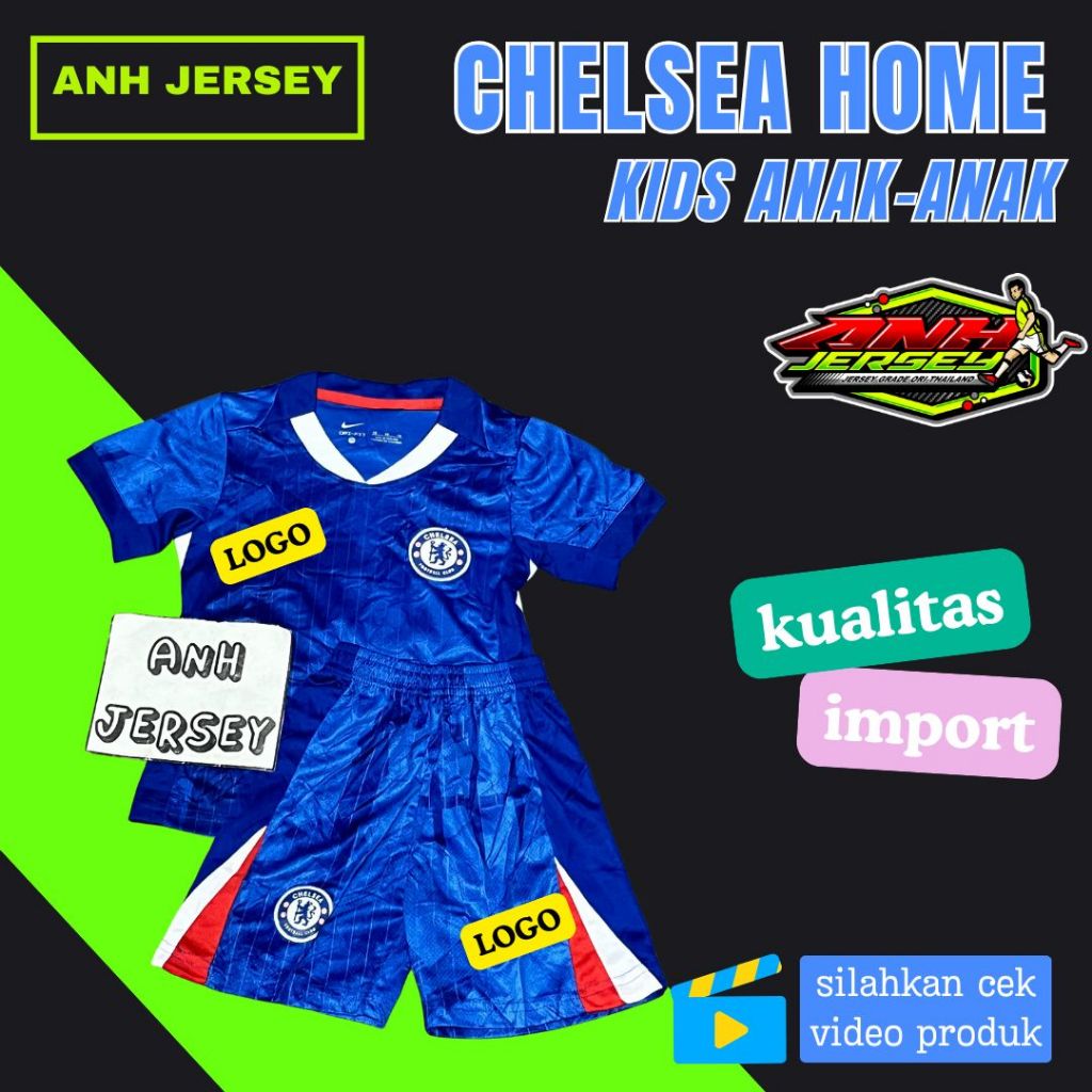 (KIDS) ANAK ANAK JERSEY BAJU BOLA SEPAK BOLA (CHELSEA) HOME AWAY 2025-2026