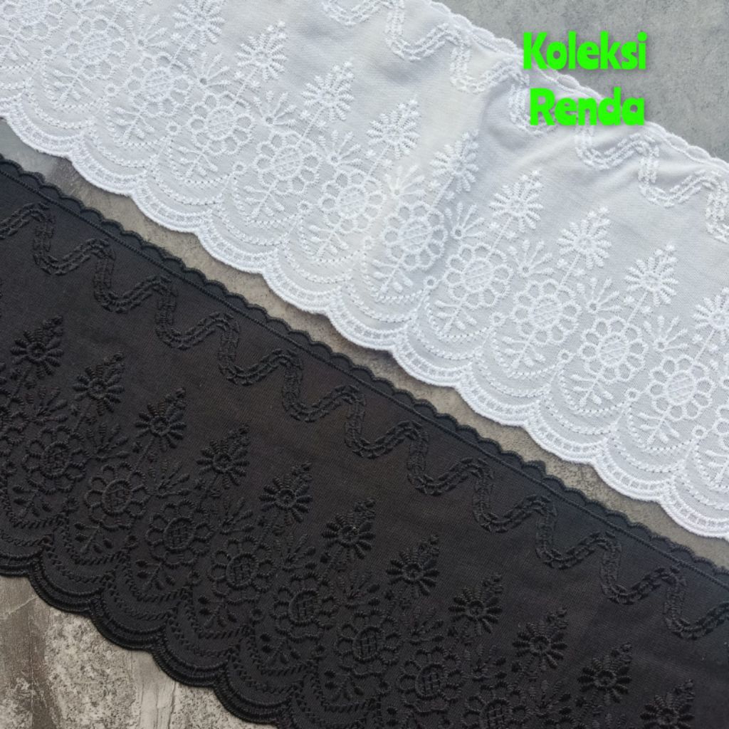 (harga per 100cm) Renda katun jepang lebar 12cm