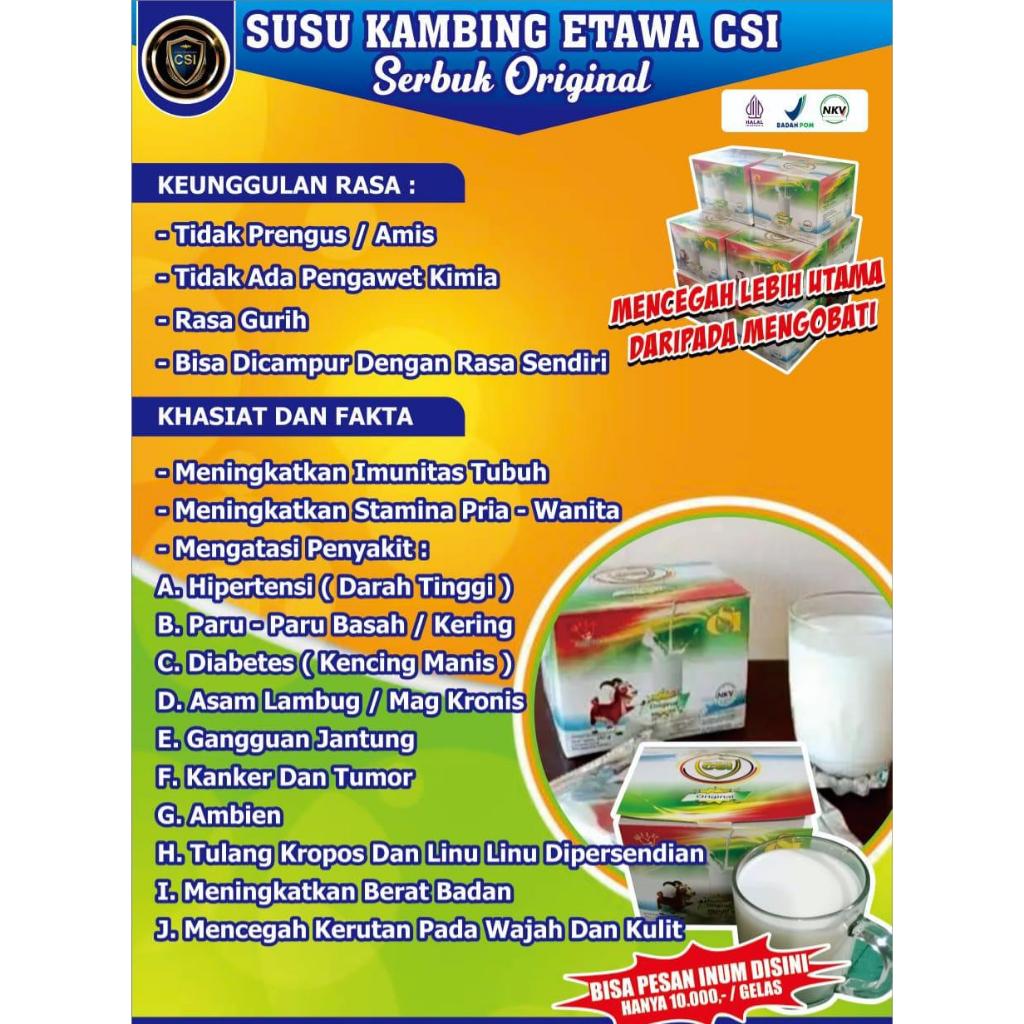 

Susu Etawa Bubuk Murni 1 box isi 10 shet – Susu Sehat Rendah Kolesterol & Mudah Dicerna