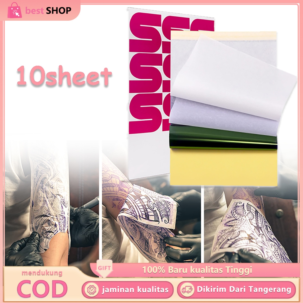 10 Pcs Kertas Tato Kertas Thermal Paper Tattoo Paper Spirit Stencil A4 Kertas Transfer Tattoo
