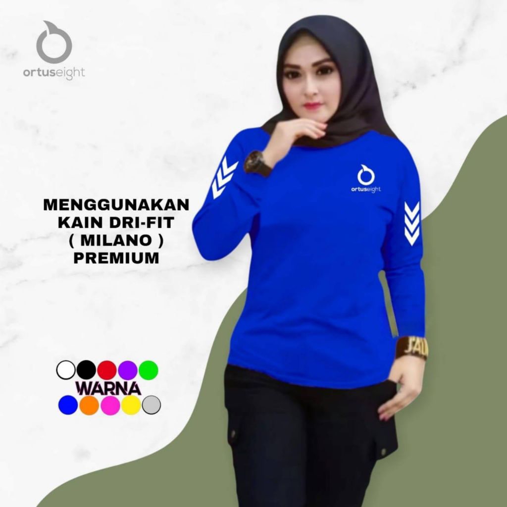 Kaos olahraga  wanita lengan panjang dryfit sport baju senam aerobik cewek