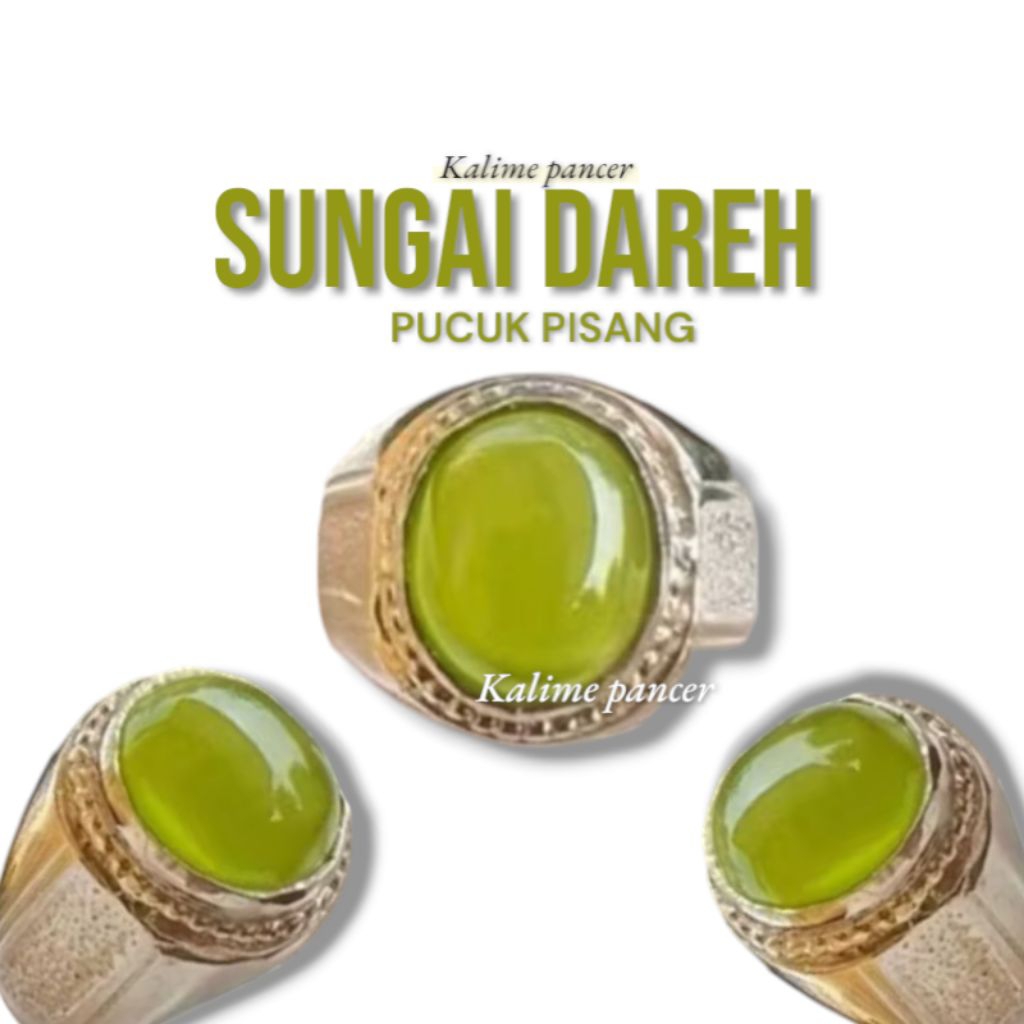 cincin batu akik sungai dareh asli natural top quality - ring alpaka