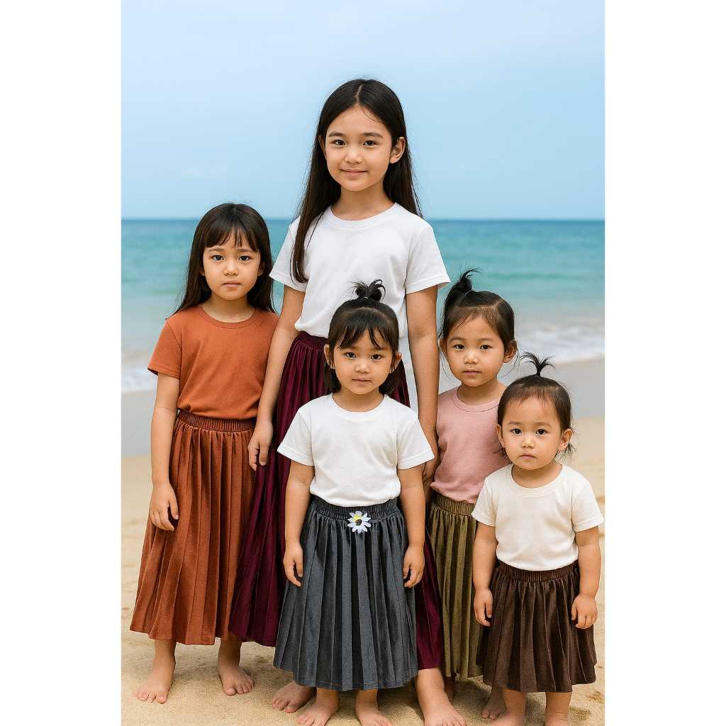 Rok Anak Bludru Import Premium / Rok Bludru Anak Perempuan / Rok Bludru Plisket Import