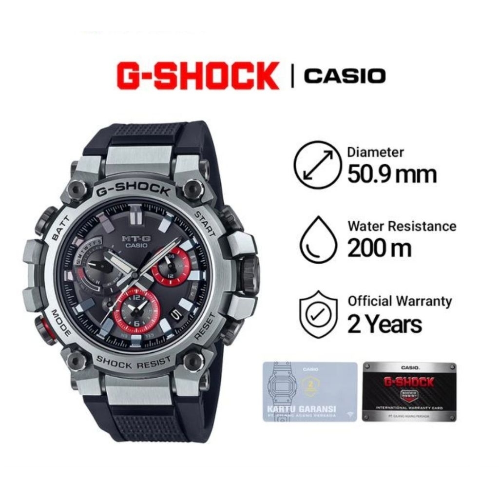 Casio G-Shock MTG-B3000-1A / MTG-B3000-1ADR Jam Tangan Pria Original