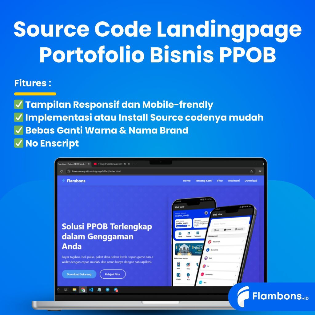 Source Code Landingpage Portofolio Bisnis PPOB