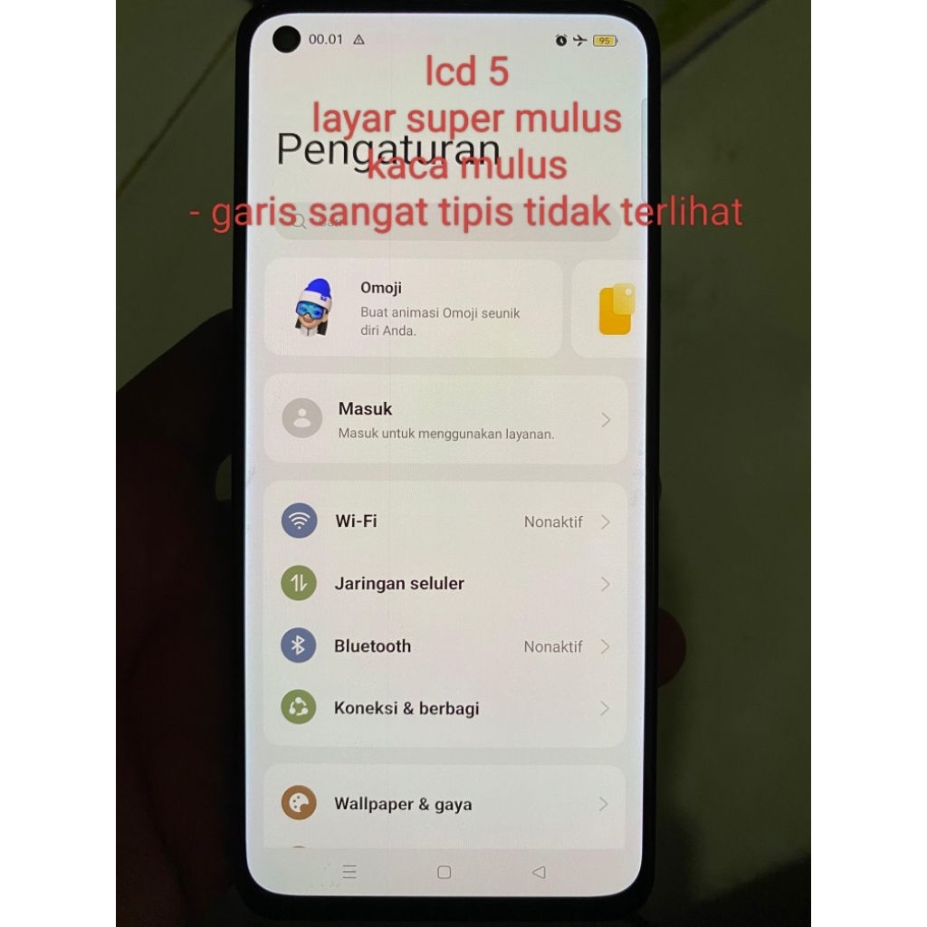 lcd original copotan pabrik hp reno 5 4g / reno 6 4g fungsi semua normal minus seperti di foto