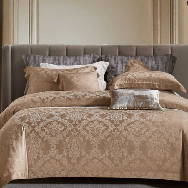 BIOSIBEDDING SPREI BEDCOVER JACQUARD SUTRA ORIGINAL 80S WARNA COFFE WHITE MINT GREY SILVER CUSTOM SE