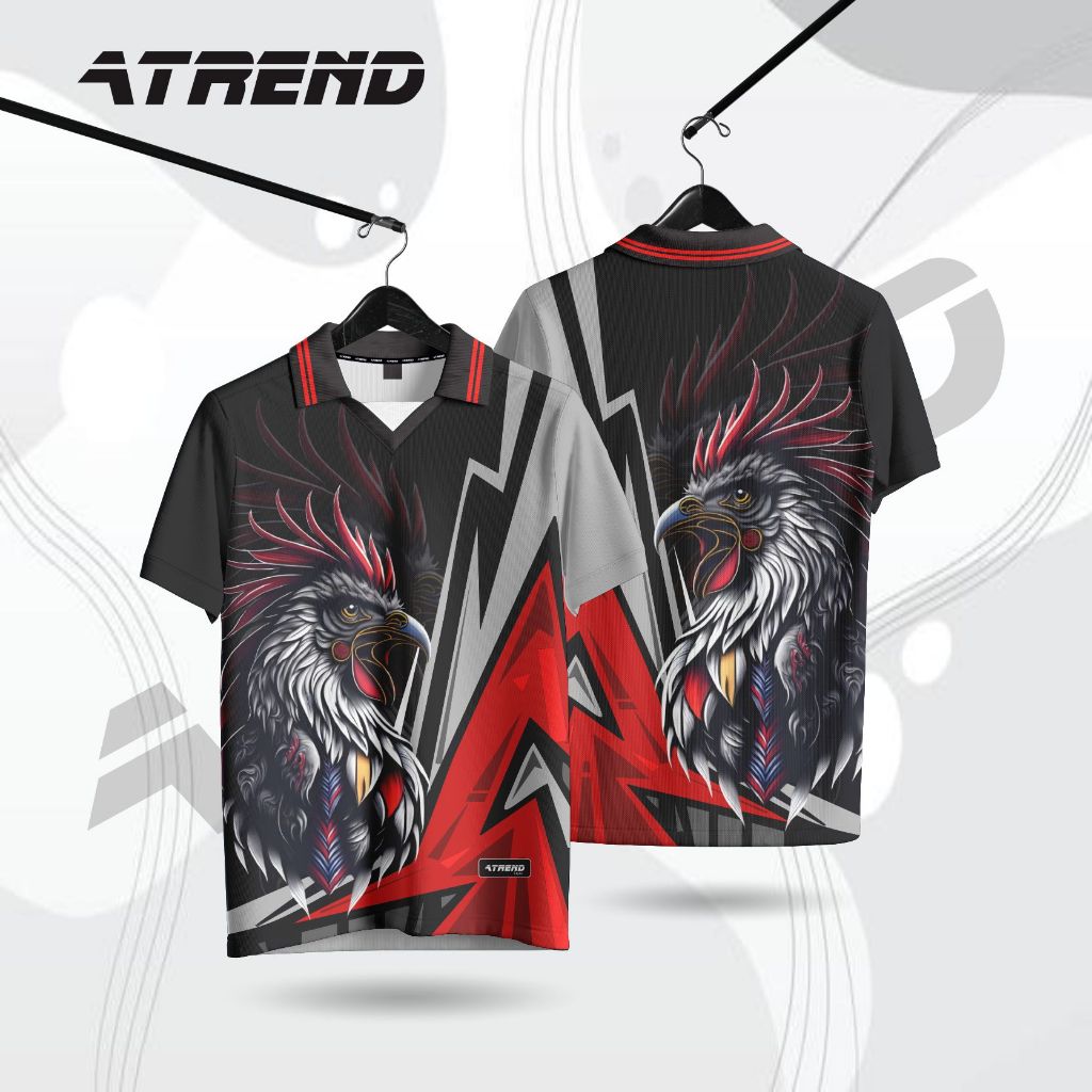 ATREND AT126 JERSEY AYAM JAGO FULL PRINTING KAOS ADU AYAM BANGKOK / JERSEY RETRO / BAJU SEHARI-HARI