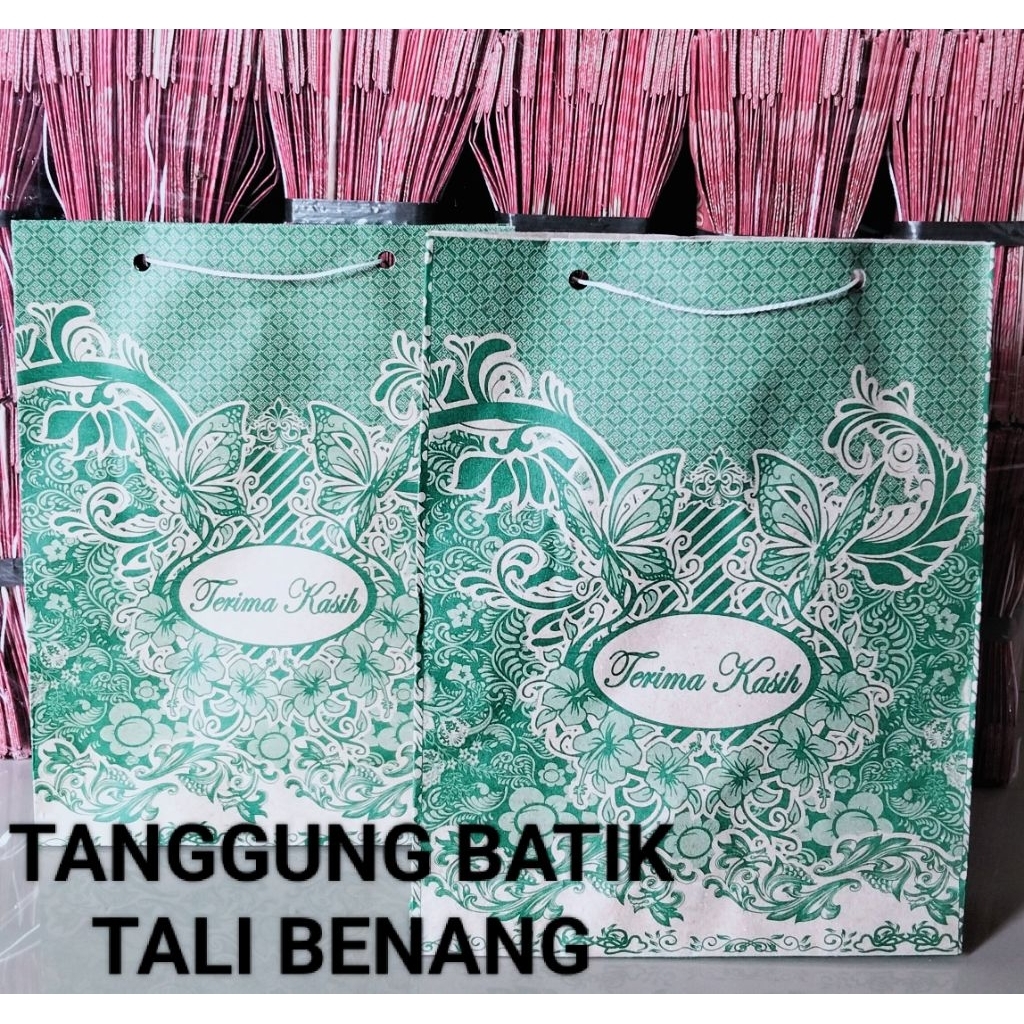 

(ISI 50PCS)PAPER BAG/TAS KERTAS/TAS SOVENIR UKURAN TANGGUNG TALI BENANG UKURAN 21CMX17CMX5CM