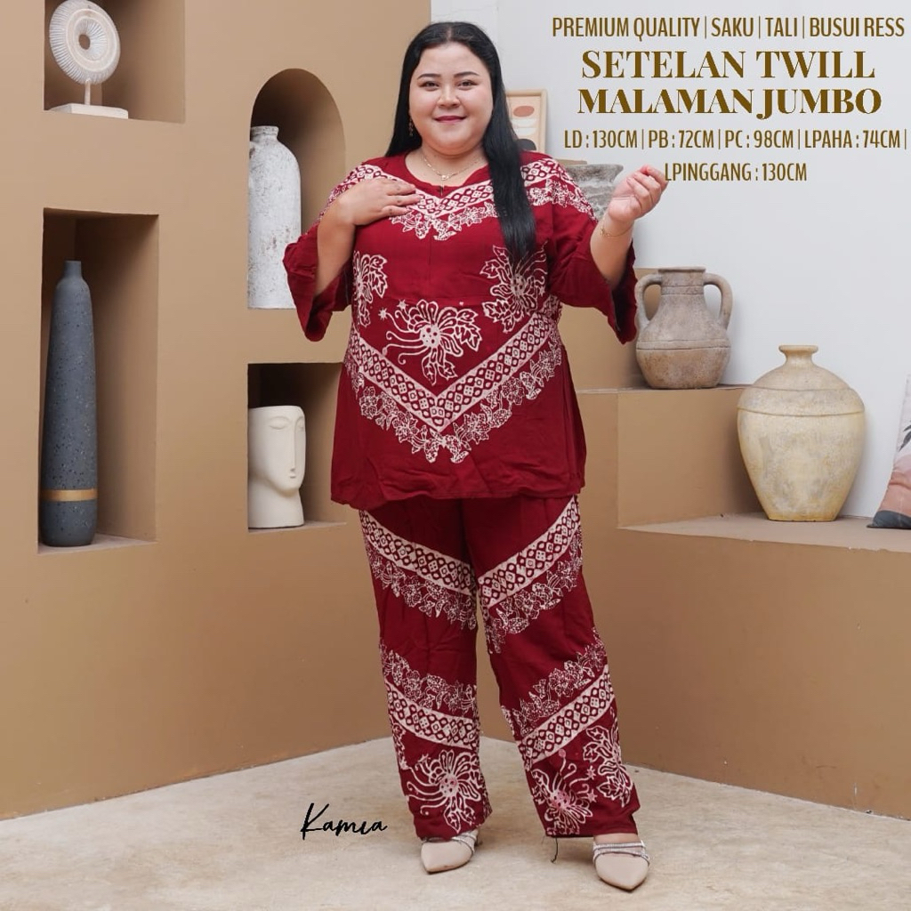 Setelan Rayon Cp Jumbo Malaman Busui Ress Premium | One Set Rayon Batik