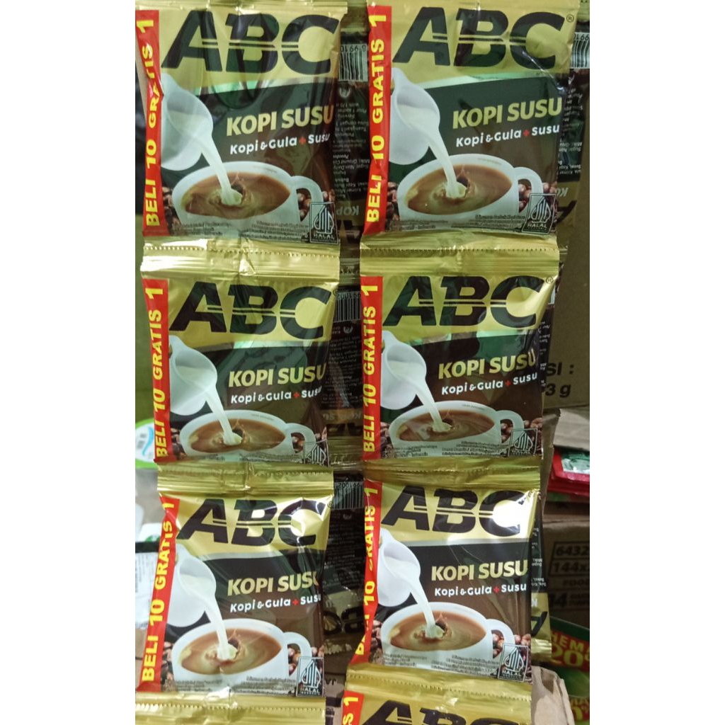 

Kopi ABC susu renteng isi 10 + 1 pcs