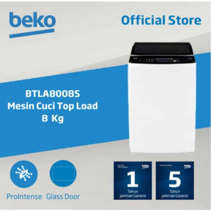Mesin Cuci Beko BTLA8008S (Top Loading, 8Kg)
