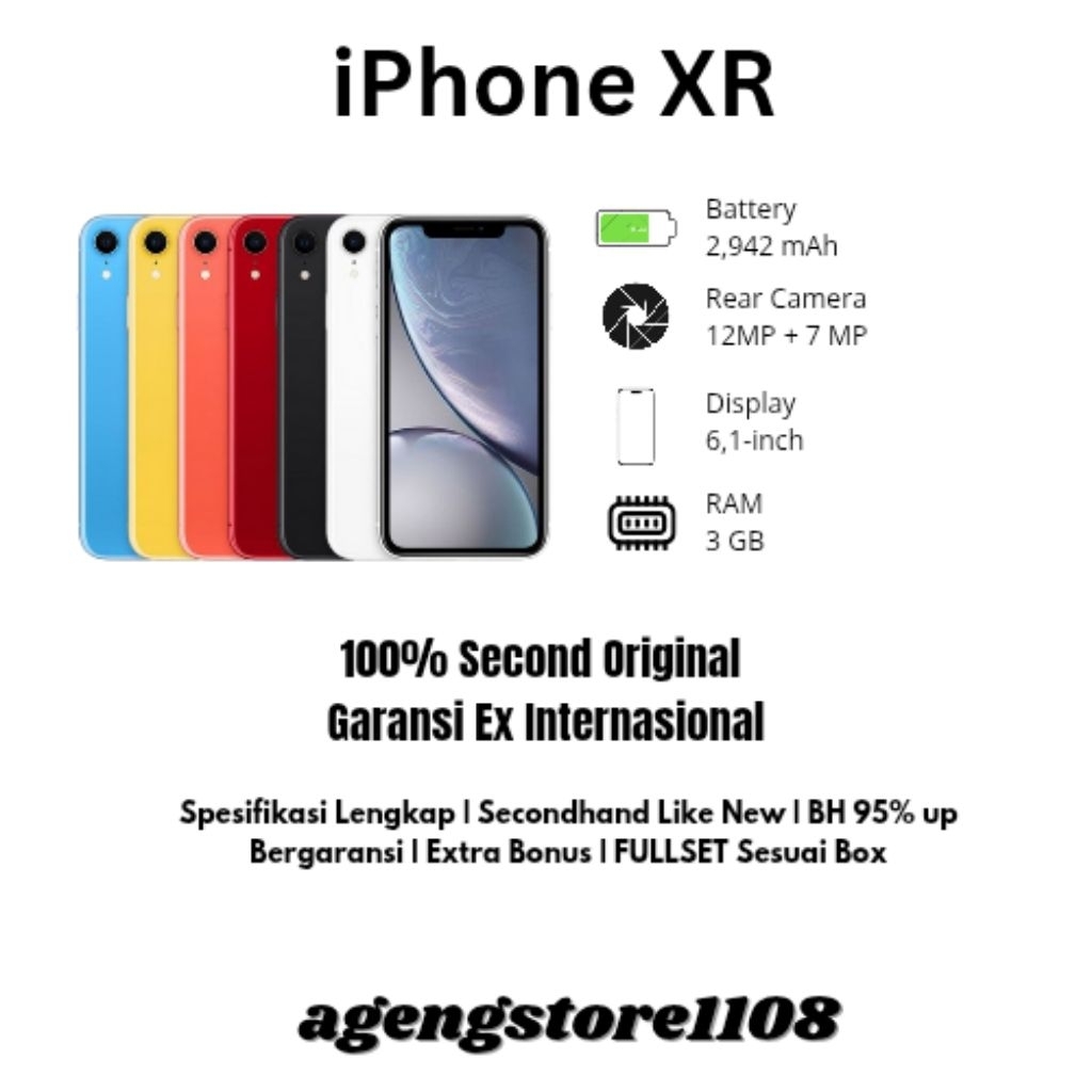 IPHONE XR SECOND ORIGINAL FULLSET