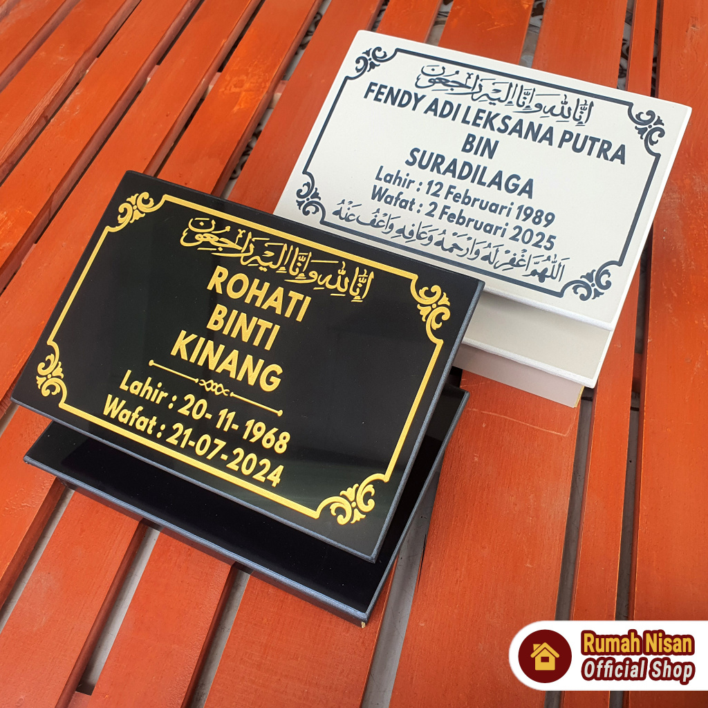 RUMAH NISAN - BATU NISAN PUTIH/HITAM GRANIT/KRAMIK 20x30 MURAH