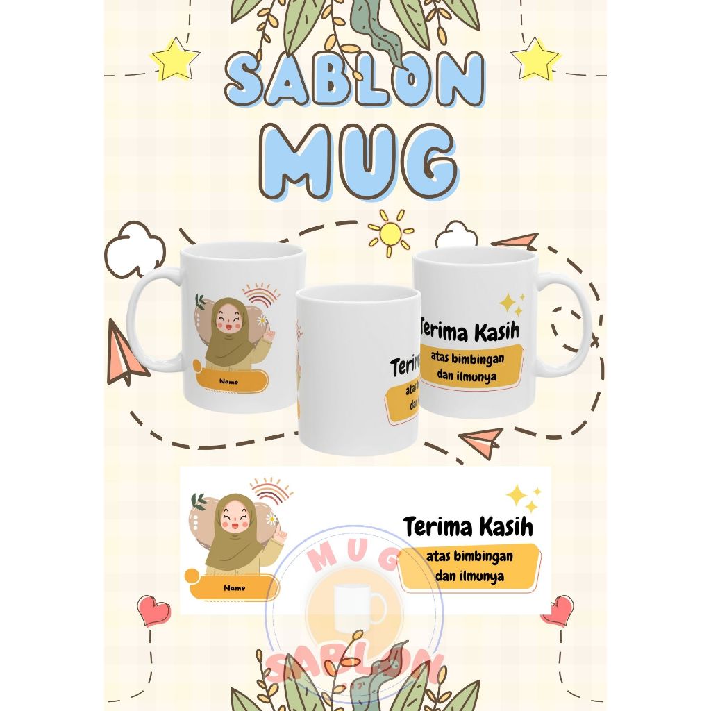 Mug Guru/ Best Teacher Day/ Mug Perpisahan Guru, Mug karatkter Guru/ Custom Mug
