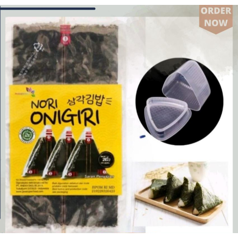 

NORI ONIGIRI | Nori Wrapper Khusus Bungkus Nori Triangle / Sushi Nori - 10 Lembar +cetakan