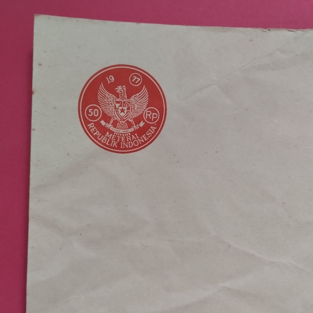 

Kertas Segel Kuno Rp 50 Tahun 1977 Double