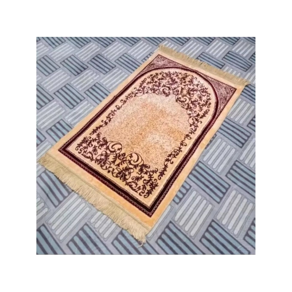 SAJADAH dewasa Turkey SAFATEX CREAM SULTAN premium beludru halus karpet permadani original ukuran 70