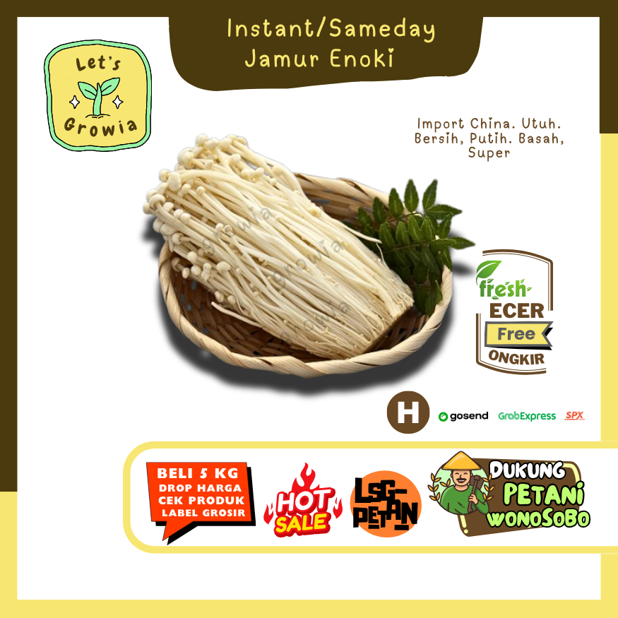 

Growia || Jamur Enoki -- Hasil Petani Langsung Ecer Sayur Gunung (H)