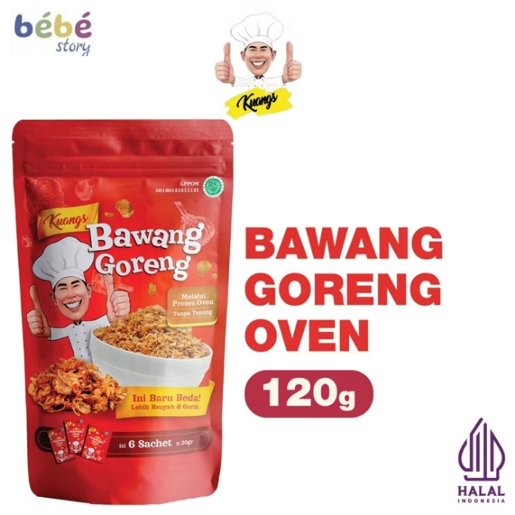 

KUANGS BAWANG MERAH GORENG PROSES OVEN TANPA TEPUNG - Bawang Goreng Merah Sachet Isi 6Sachet