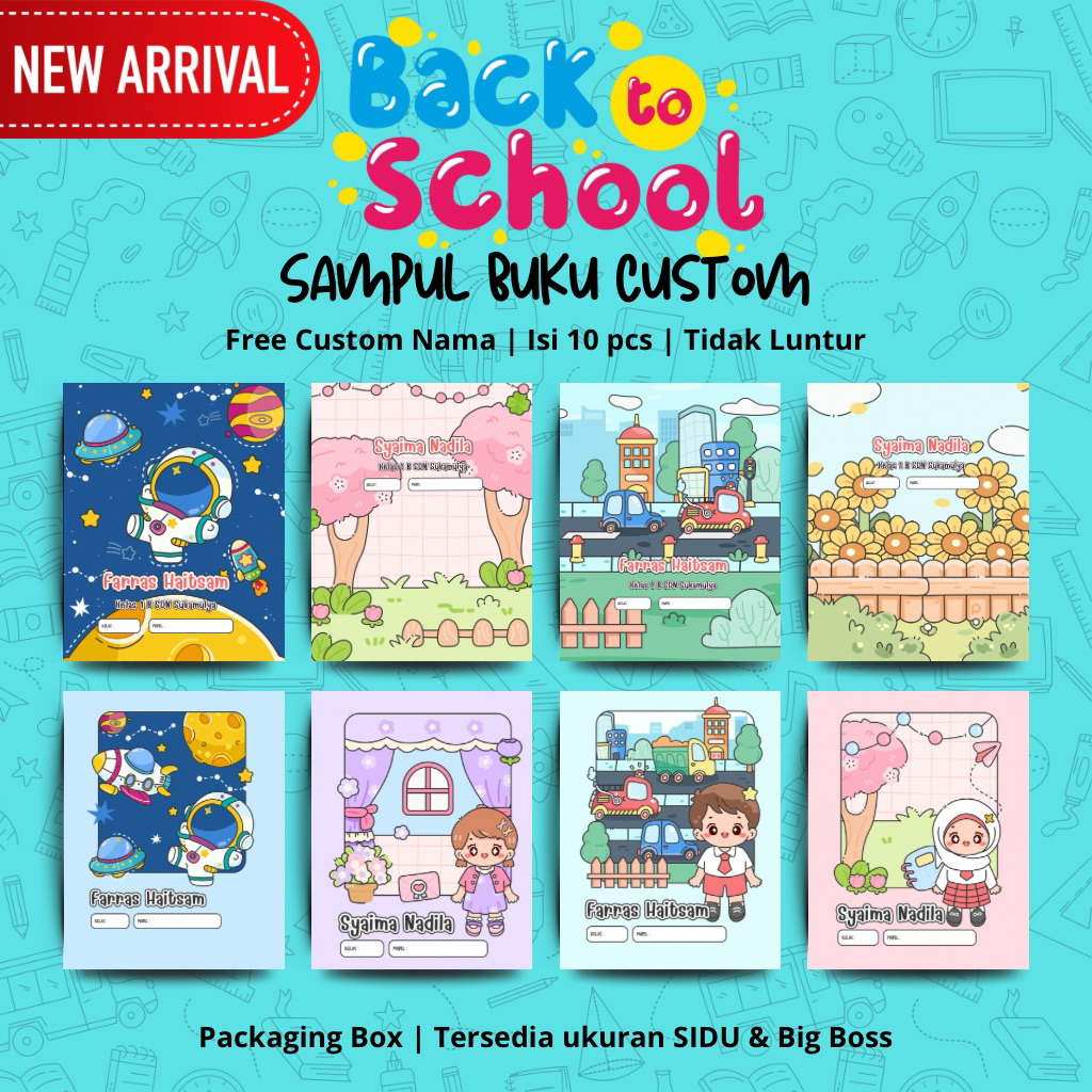

NEW MOTIF Sampul Buku Custom Motif Cewe dan Cowok Isi 10 Lembar