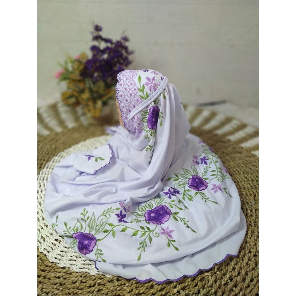 Mukena terusan anak katun mikro premium