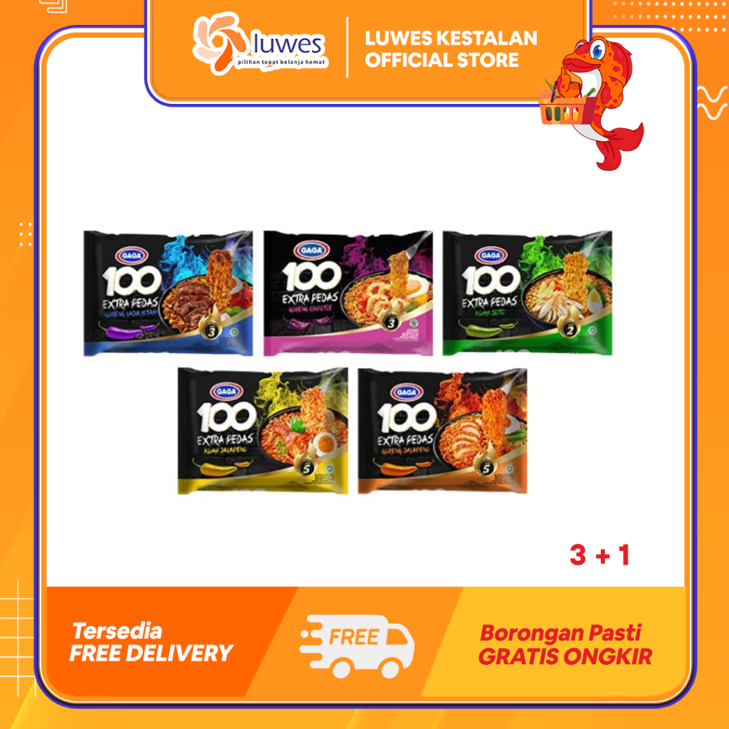 

(BELI 3 GRATIS 1) Mie Gaga Mie Instan 75gr All Varian Rasa Yang Pedas & Nikmat