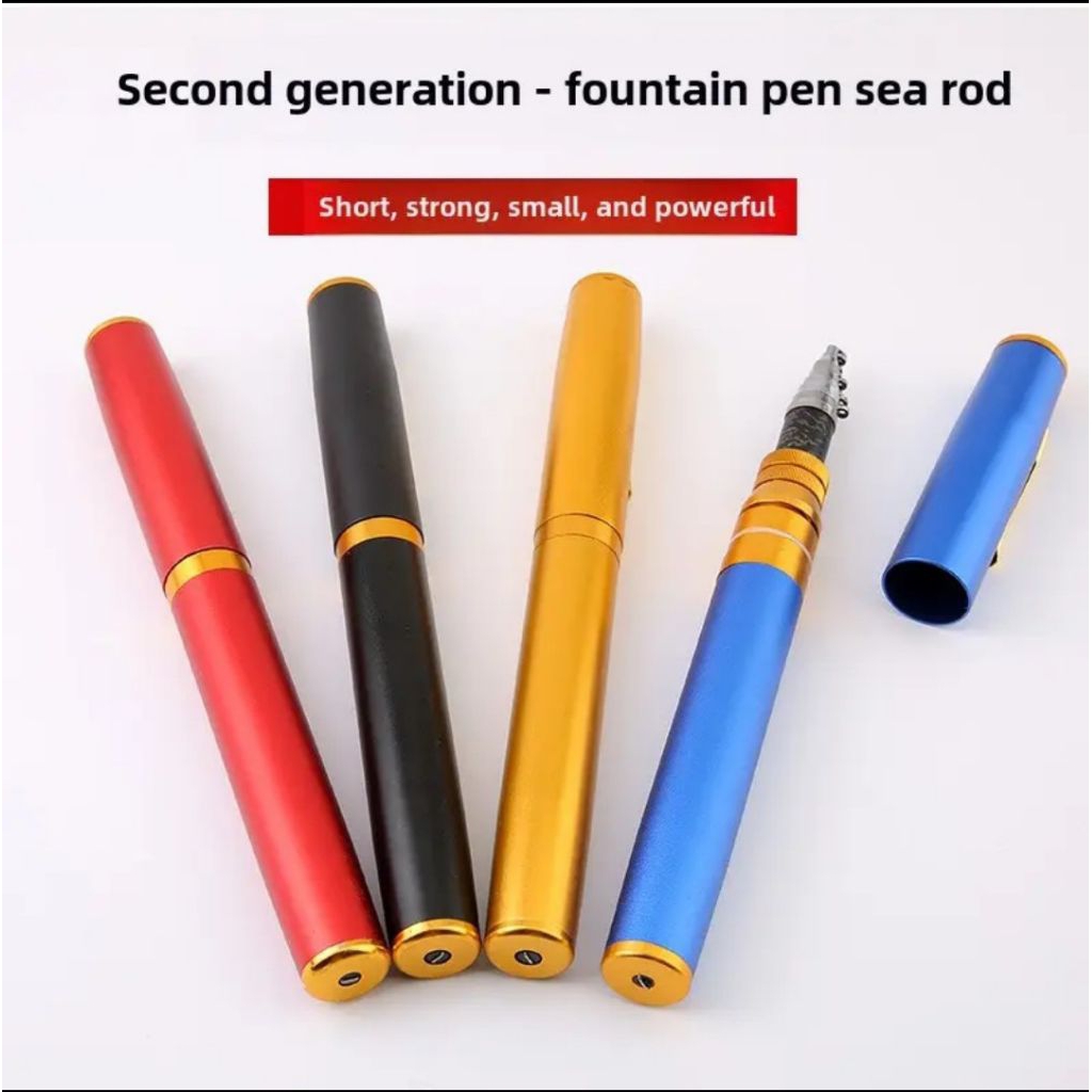 joran pancing pulpen jumbo 2.1m/1.8 m joran pena saku pancing mini portabel