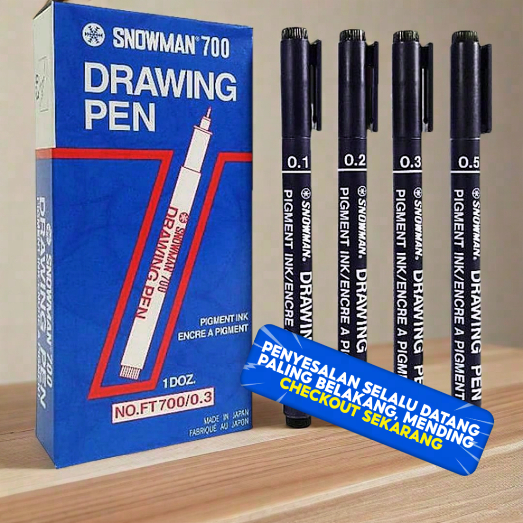 

DRAWING PEN SNOWMAN FT-700 - Pulpen Spidol Gambar Hitam