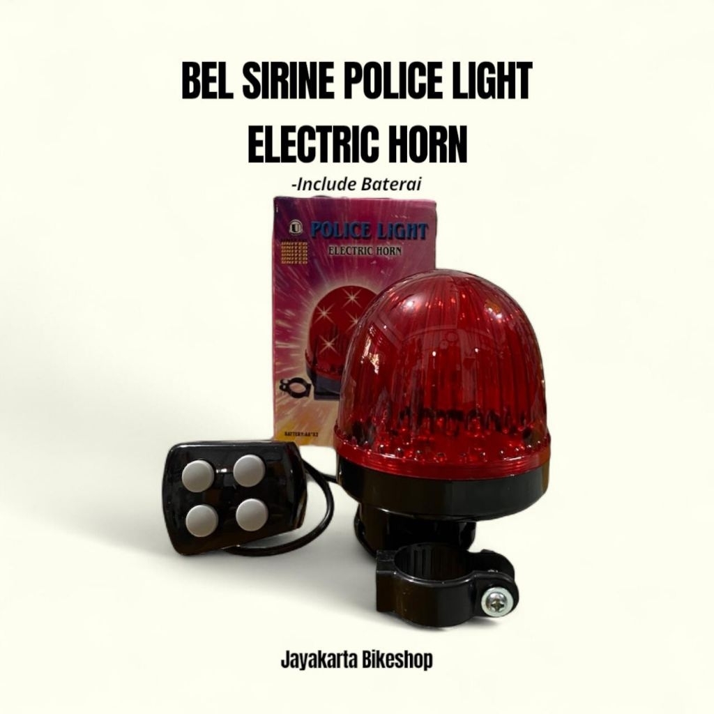 BEL SEPEDA SIRINE POLICE LIGHT & SOUND | AKSESORIS SEPEDA ANAK ORIGINAL