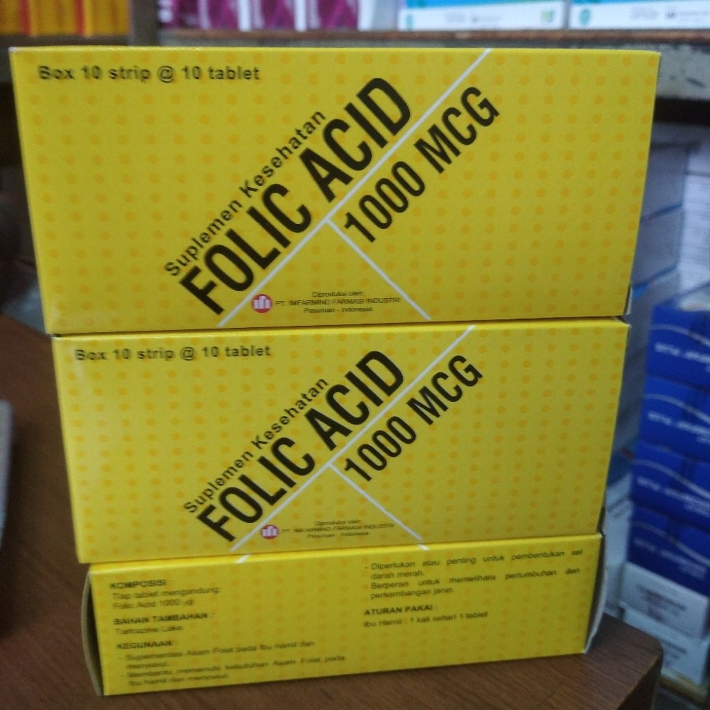 Folic acid 1000 Mcg@box
