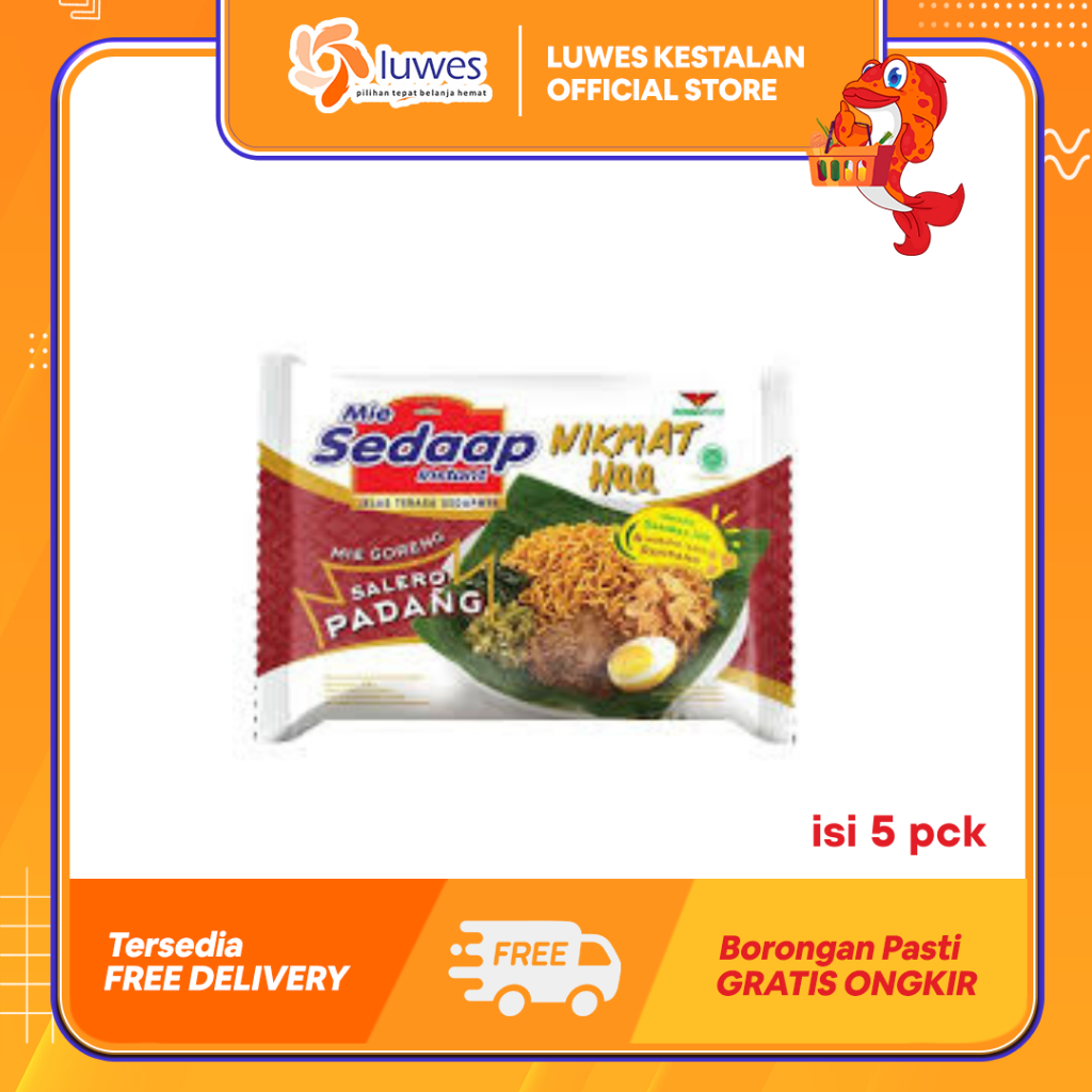 

(ISI 5pcs) Paket Mie Sedaap Mie Goreng 85gr Salero Padang Tekstur Mie Tebal & Kenyal
