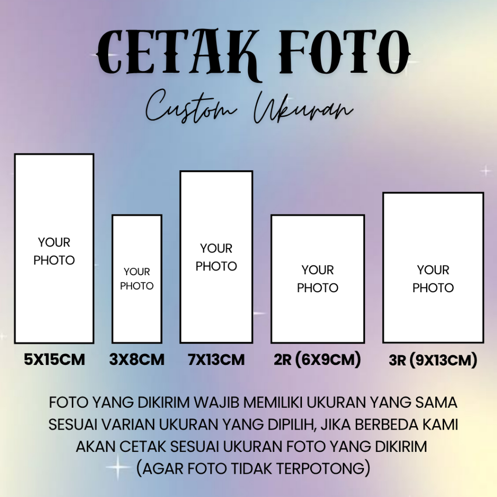 CETAK FOTO Custom Ukuran Photo Strip & Photobooth / Cetak Foto 2R 3R 4R 5R Tebal Dan Laminasi Glossy