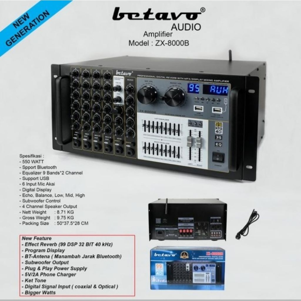 Amplifier power mixer karaoke betavo zx 8000b