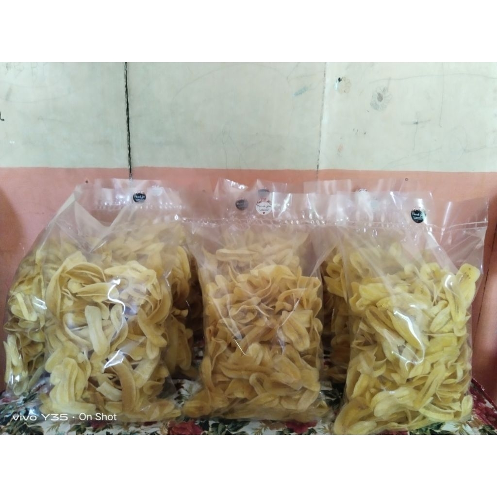 

Keripik pisang kepok asin/gurih kemasan 500gr