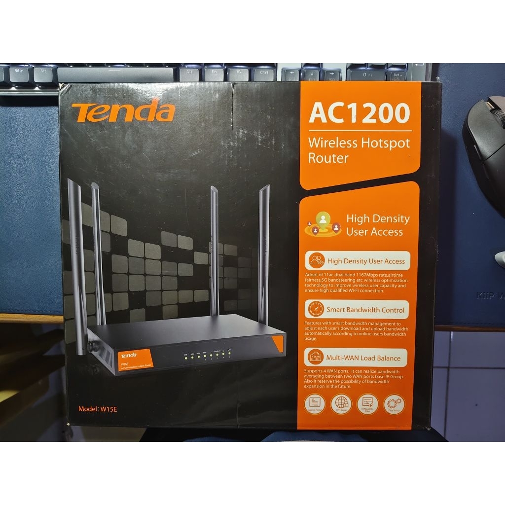 Tenda W15E AC1200 Gigabit WiFi Router Repeater Load Balance VPN
