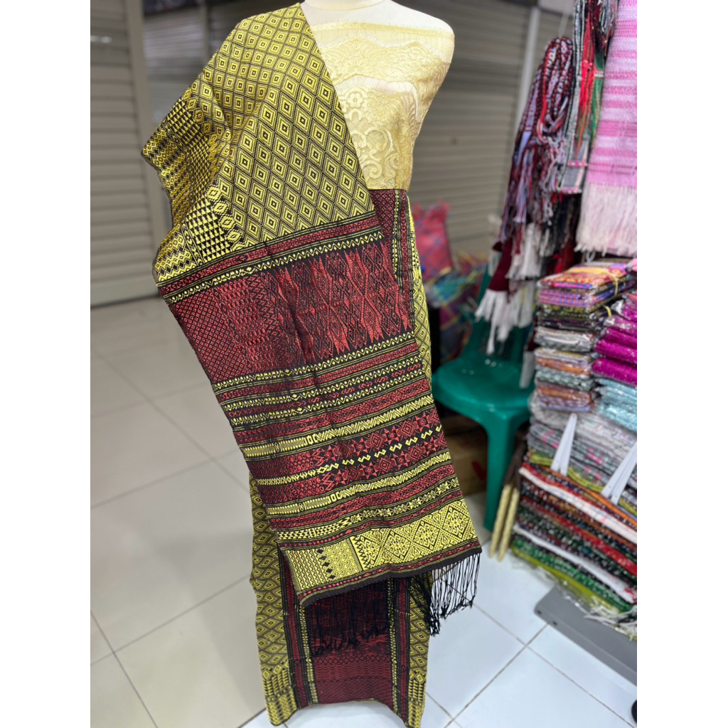 Songket Tumtuman tanpa sambung gold merah Songket pengantin songket suhut