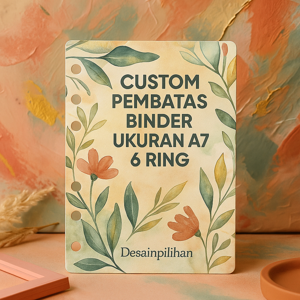 

Custom pembatas binder 6 ring ukuran A7 laminasi glossy murah