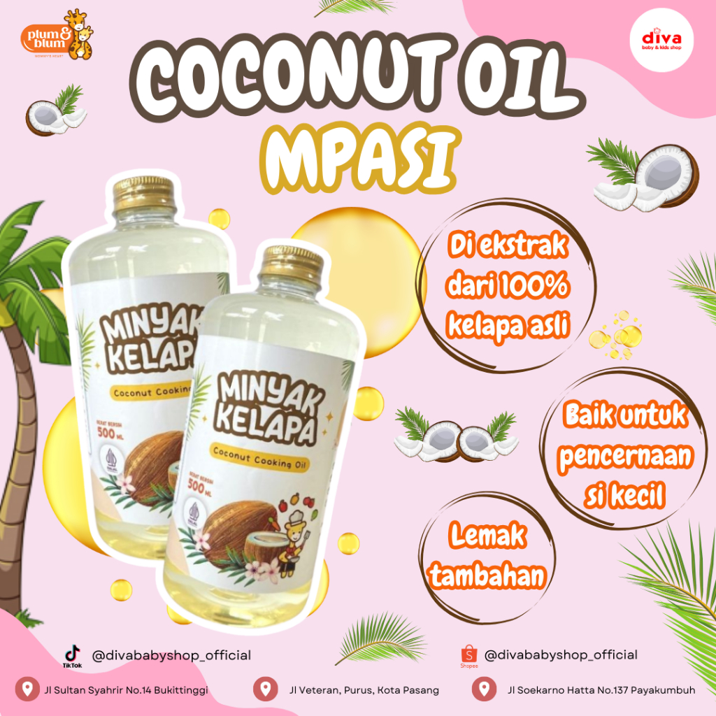 

Plum & Blum Coconut Cooking Oil Minyak MPASI BB Booster - 500 ml