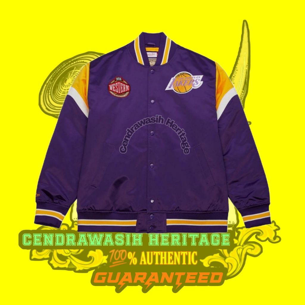 Mitchell & Ness Nba heavyweight satin jacket Los Angeles Lakers Purple Original