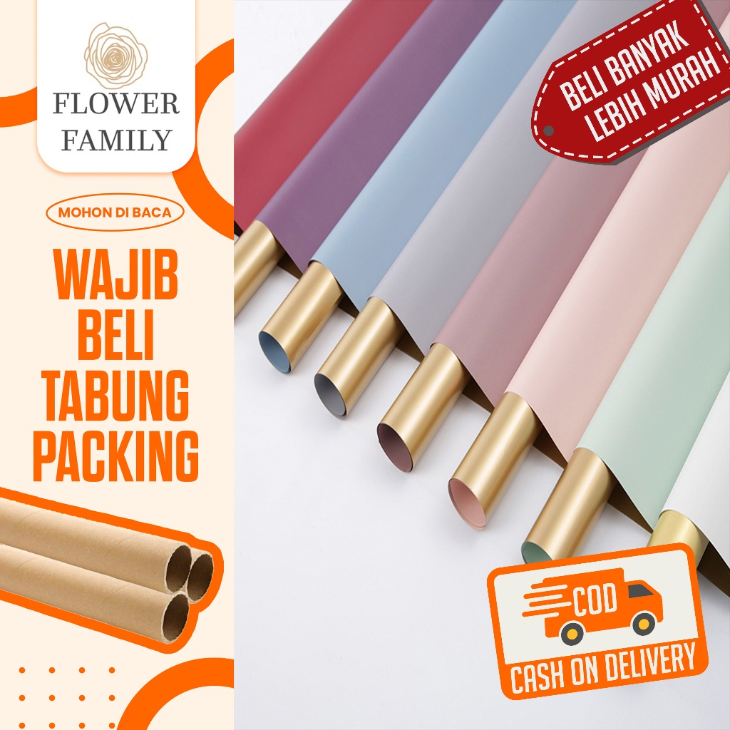 

Flower Family - [1 LEMBAR] Flower Wrapping Paper BI COLOR GOLD Emas Cellophane Kertas Bunga Korea /wrapping paper/ Kertas Buket Bunga Wisuda - Anniversary