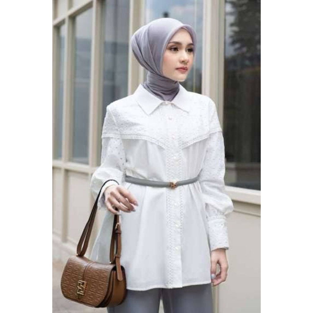 Baju Blouse Kimberly Mandjha Ivan Gunawan -  ATASAN PUTIH PREMIUM