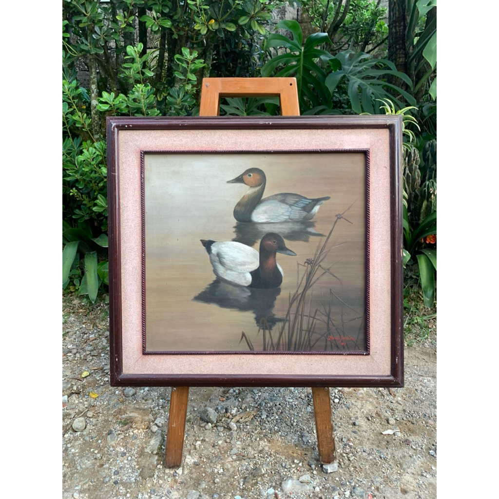 

lukisan kanvas tangan asli duck/bebek original