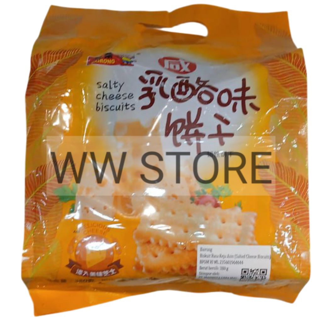 

Biskuit rasa keju asin halal MUI BAIRONG Salty Salted Cheese Biscuits 380g