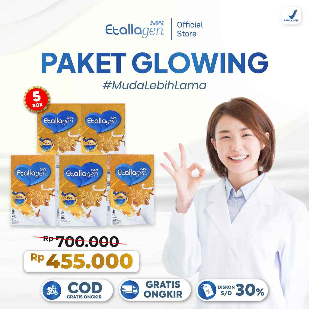 

Etallagen 5 Box Susu Etawa + Kolagen : Susu Kecantikan kulit, Bantu Atasi Masalah Tulang Nyeri Sendi