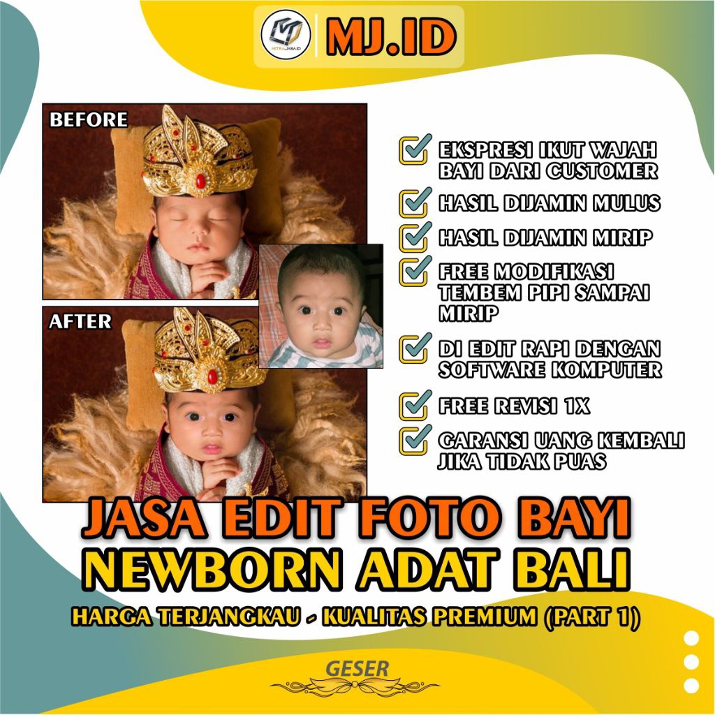 [Murah] Edit Foto Bayi Newborn Tema Adat Bali