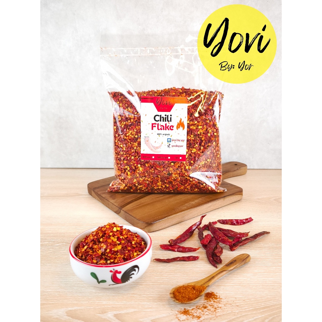 

Chili Flakes Yovi / Cabe Bubuk Kasar (100 Gram - 1 Kg)